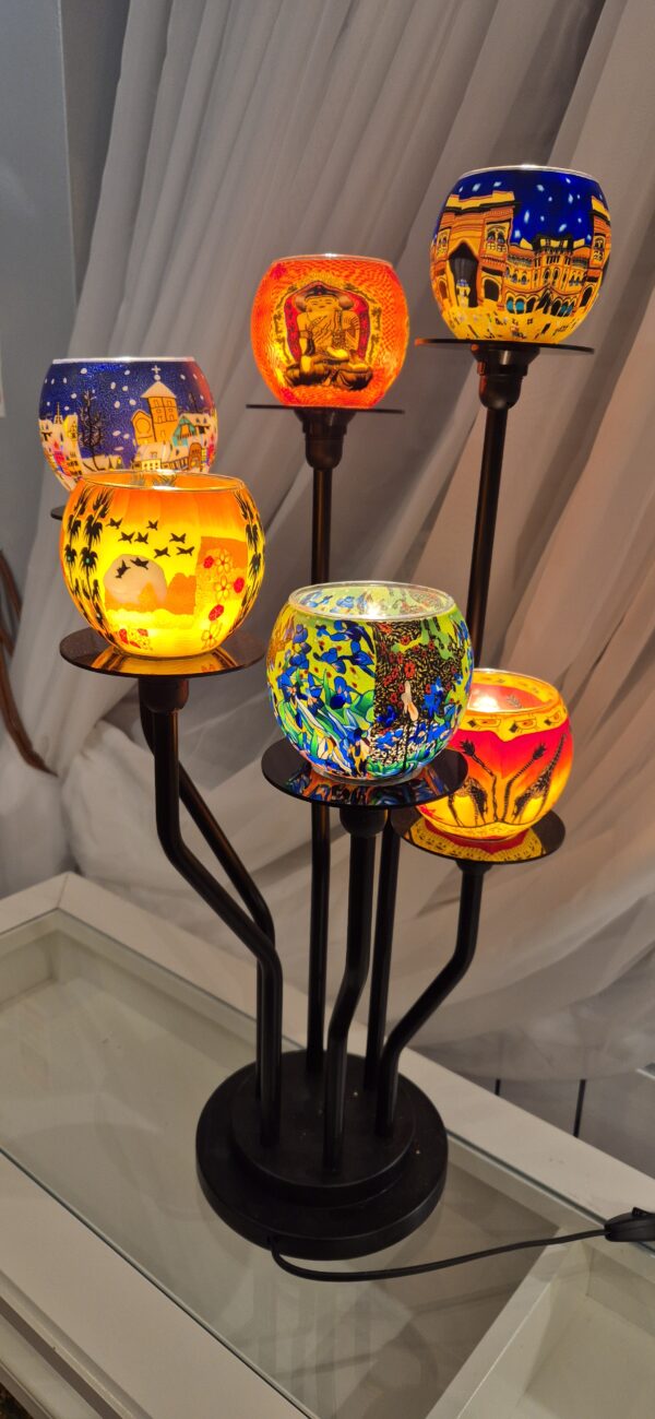 6  LIGHT GLOWING GLOBE TABLE/FLOOR LIGHT