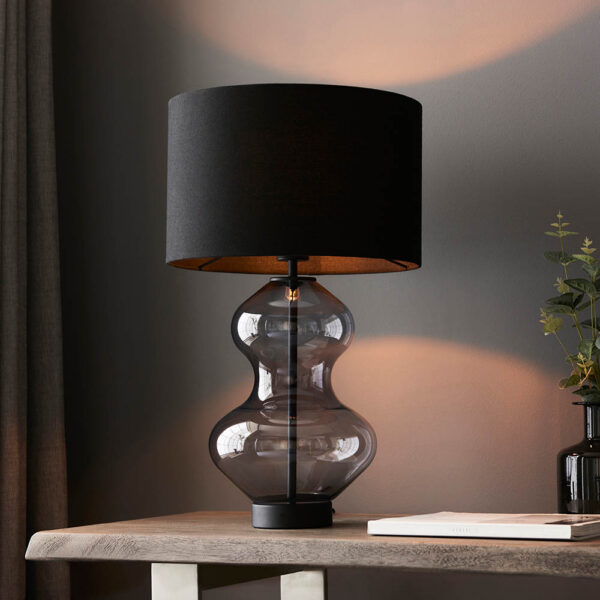 ENDON KELDA SHAPED TOUCH TABLE LIGHT S/B M/B 100454 - Image 2