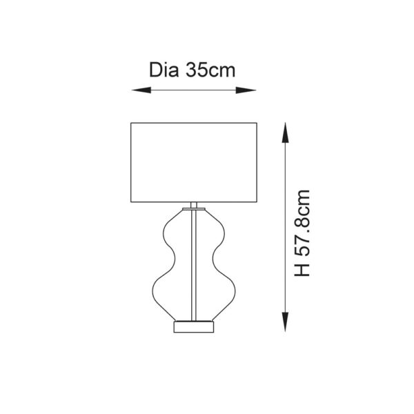 ENDON KELDA SHAPED TOUCH TABLE LIGHT S/B M/B 100454 - Image 4