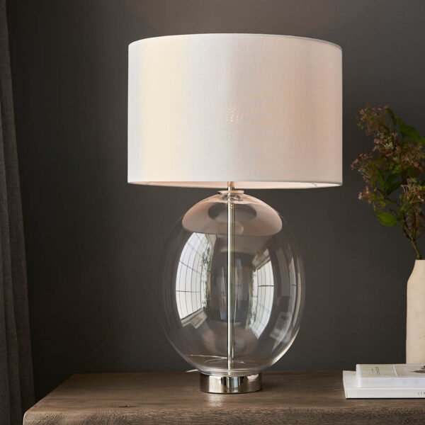 ENDON KELDA OVAL TOUCH TABLE LIGHT B/N C/G 102675