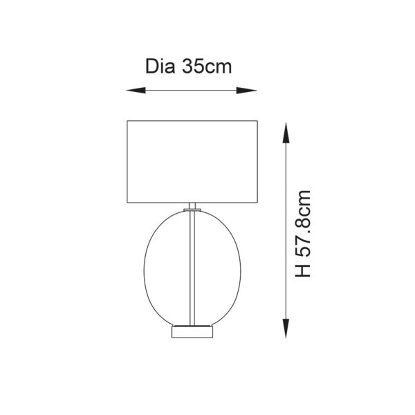 ENDON KELDA OVAL TOUCH TABLE LIGHT B/N C/G 102675 - Image 3