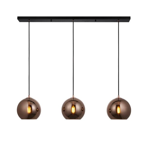ENDON UPSHIRE BOLI 3LT LINEAR PENDANT COPPER LIGHT 102929
