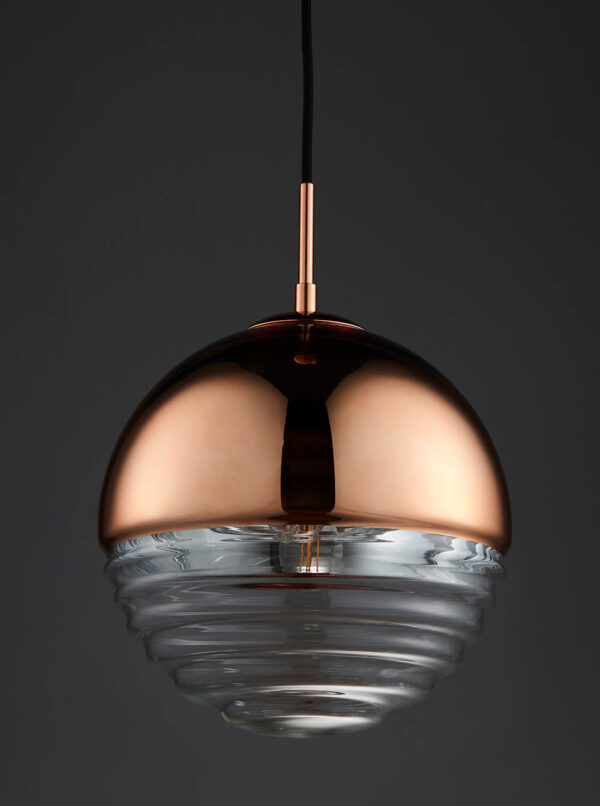 ENDON UPSHIRE PALOMA PENDANT LIGHT C/P R/G 68956 - Image 2