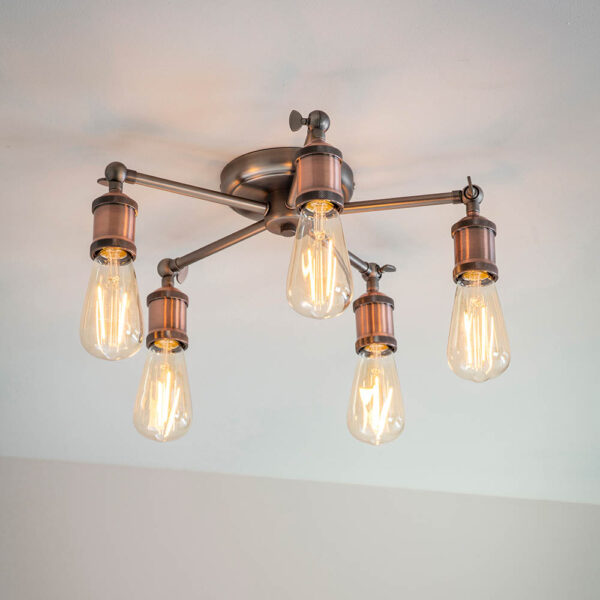 ENDON HA 5LT SEMI FLUSH LIGHT A/P A/C 76336