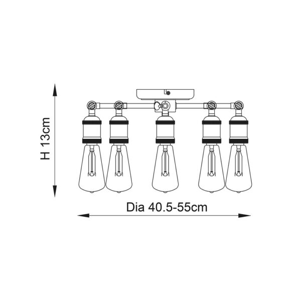 ENDON HA 5LT SEMI FLUSH LIGHT A/P A/C 76336 - Image 3