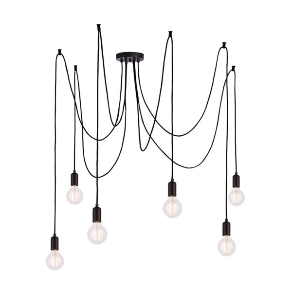 ENDON UPSHIRE STUDIO 6LT PENDANT LIGHT M/B 76583