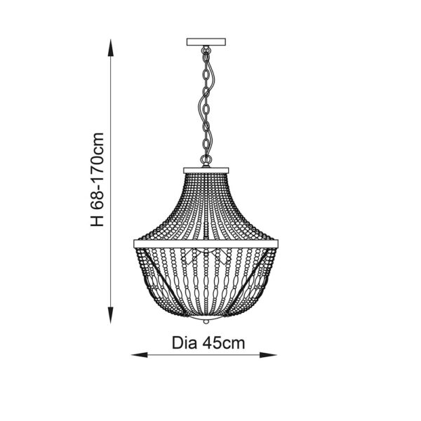 ENDON UPSHIRE CELINE 5LT PENDANT LIGHT 81913 - Image 5