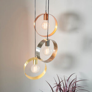 ENDON UPSHIRE HOOP 3LT PENDANT LIGHT B/B NC/P 81922