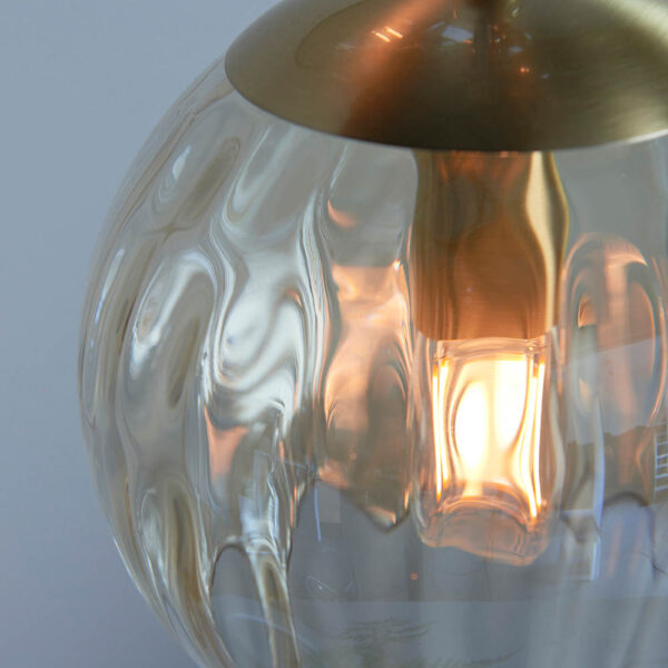 ENDON UPSHRE DIMPLE 3LT PENDANT LIGHT S/B C/G 91971 - Image 3