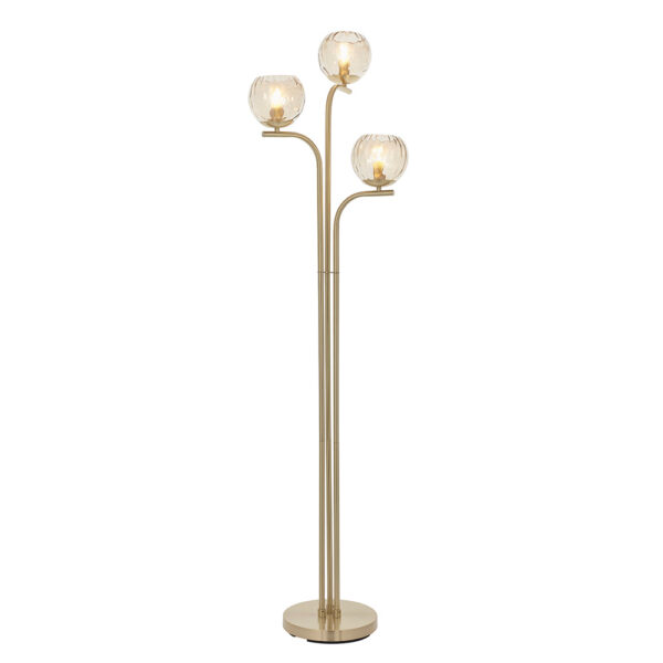 ENDON UPSHIRE DIMPLE 3LT FLOOR LIGHT S/B C/G 91974