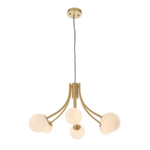 ENDON UPSHIRE BLOOM 6LT PENDANT LIGHT S/B O/G 92217