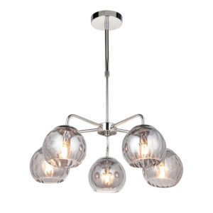 ENDON UPSHIRE DIMPLE 5LT PENDANT LIGHT C/P S/G 97972