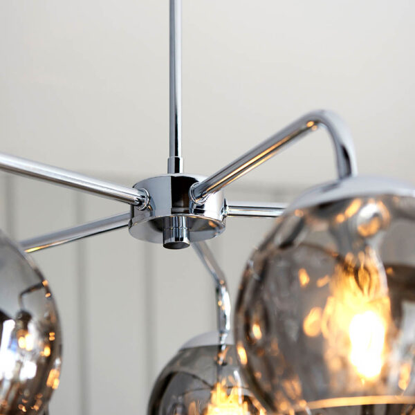 ENDON UPSHIRE DIMPLE 5LT PENDANT LIGHT C/P S/G 97972 - Image 2