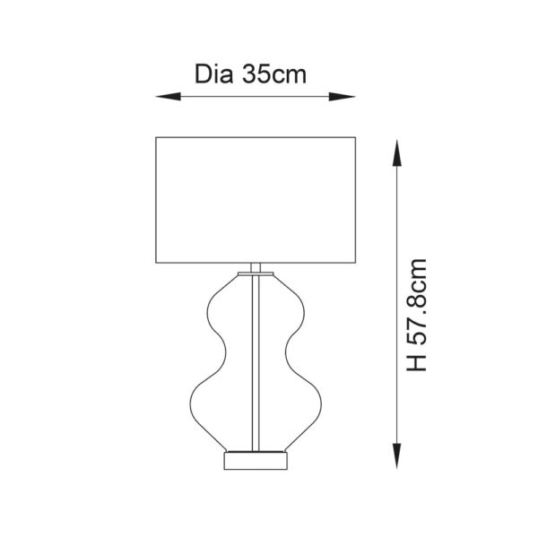ENDON KELDA SHAPED TOUCH TABLE LIGHT S/B C/G 99110 - Image 5