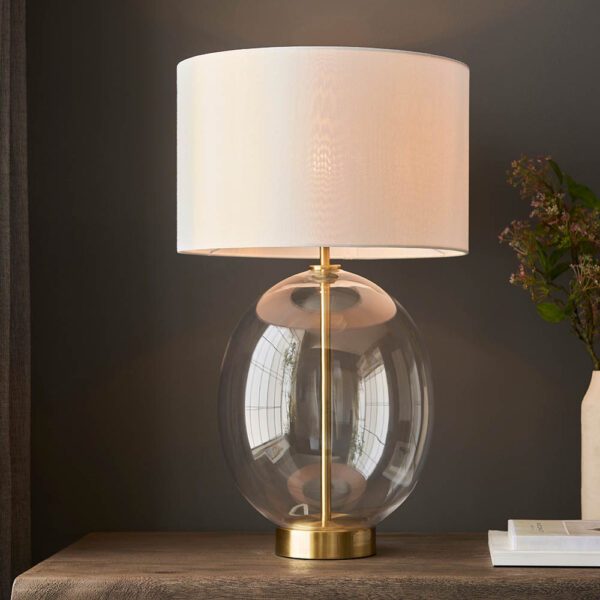 ENDON KELDA OVAL TOUCH TABLE LIGHT S/B C/G 99292