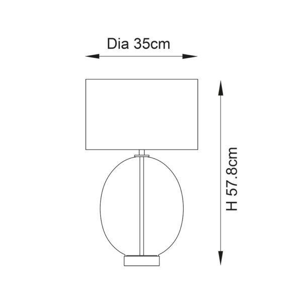 ENDON KELDA OVAL TOUCH TABLE LIGHT S/B C/G 99292 - Image 3