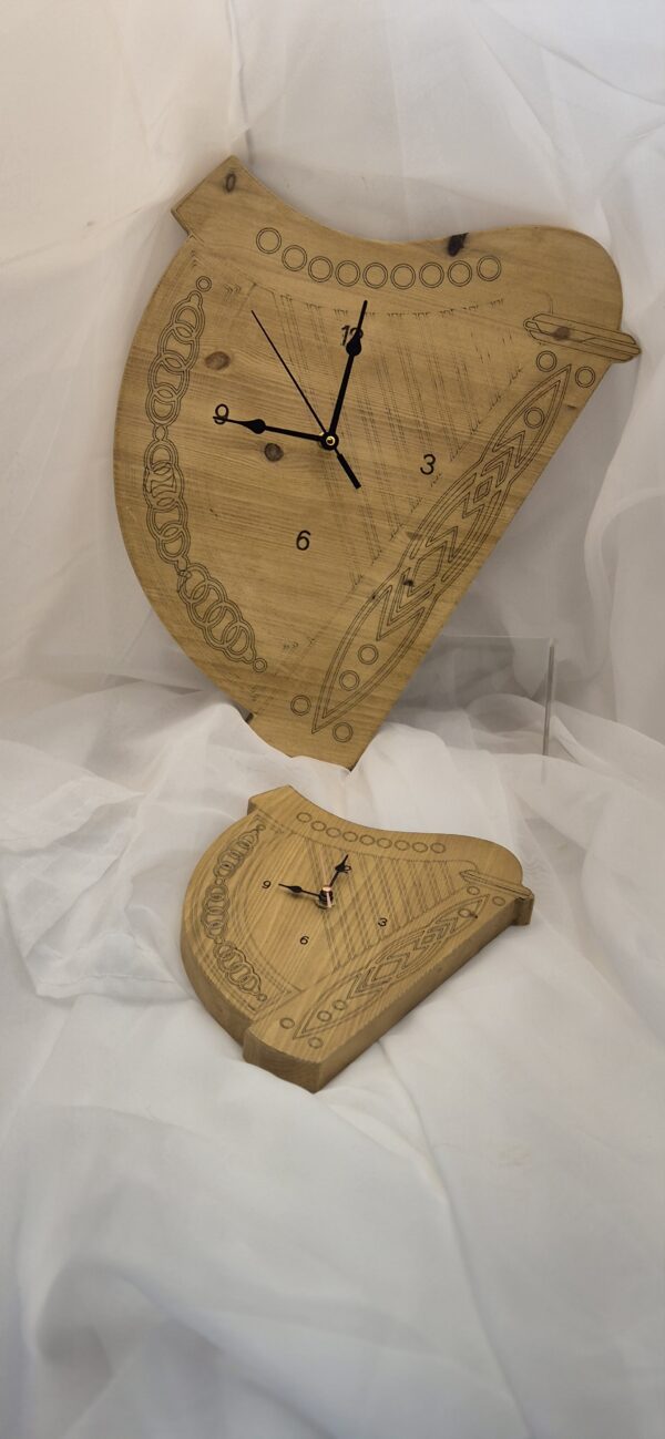 UPSHIRE IRISH HARP SOLID PINE CLOCK U412 (small) - Image 4