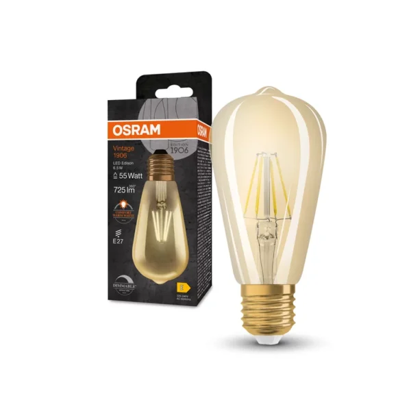 Vintage 1906 Edison 55 Filament DIM 6.5W 824 Gold E27 U603 - Image 3
