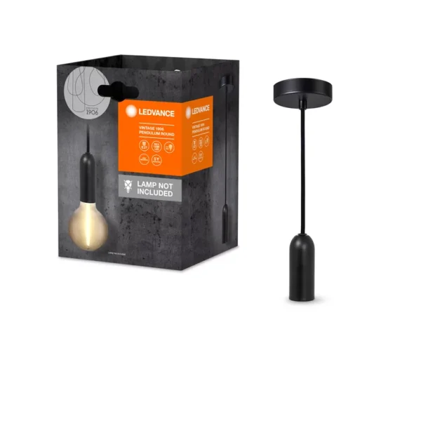 Upshire Vintage 1906 PenduLum Round Black Lamp bulb U628 - Image 2
