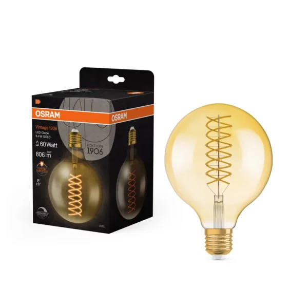 Vintage 1906 Globe 60 Filament DIM 8.8W 824 Gold E27 U607 - Image 3