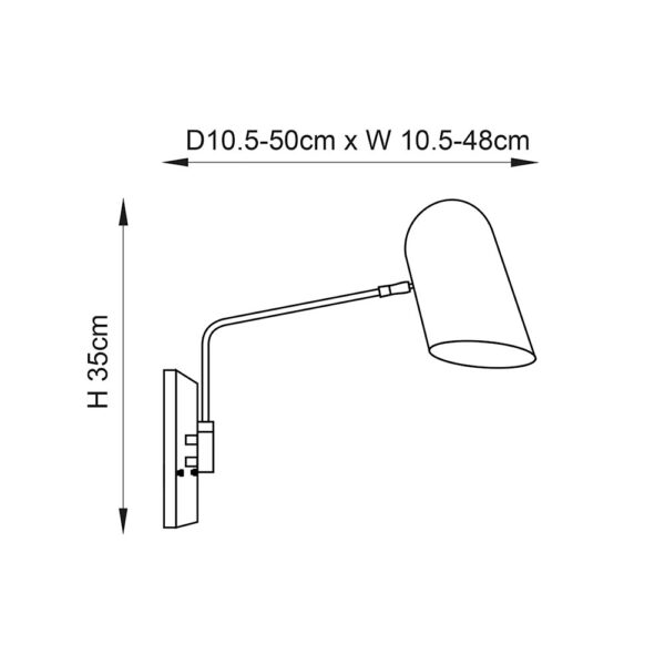 ENDON Upshire Navren Swing arm wall light  93145 U11102 - Image 4