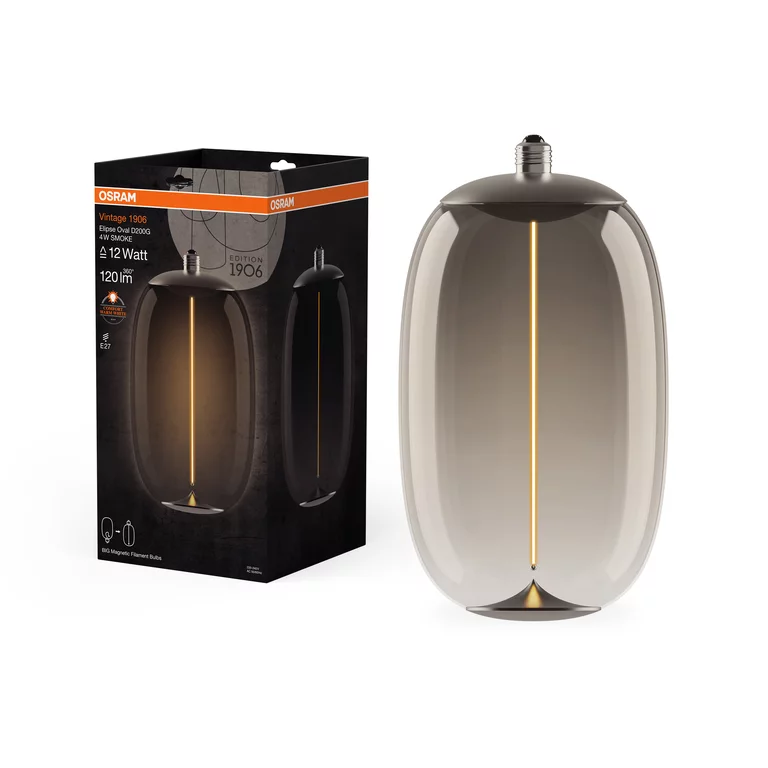 Upshire Vintage 1906 Big Elipse Oval 12 Filament Magnetic 4W 818 Smoke Lamp E27 U621 - Image 2