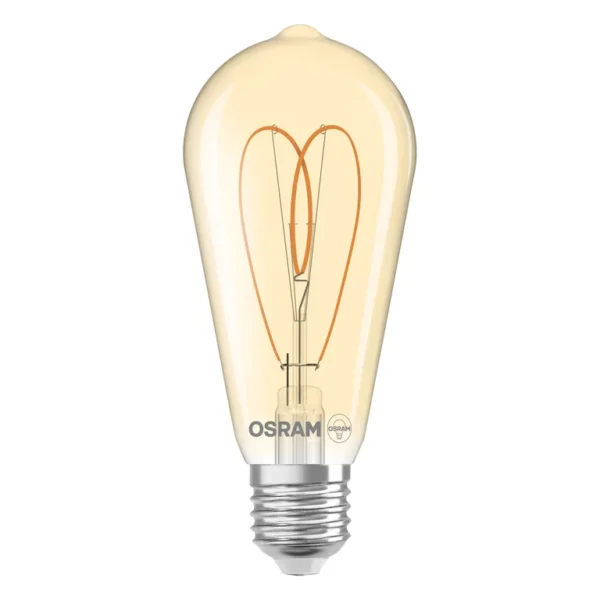 Upshire Vintage 1906 Edison 60 Heart Filament DIM 8W 922 Gold Lamp E27 U615 - Image 2
