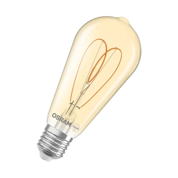 Upshire Vintage 1906 Edison 60 Heart Filament DIM 8W 922 Gold Lamp E27 U615