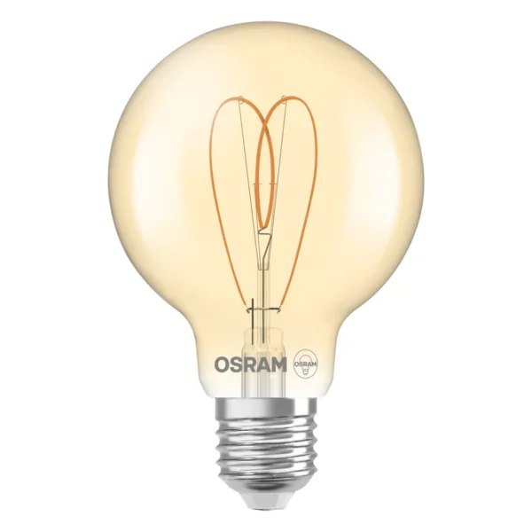 Vintage 1906 Globe 80 60 Heart Filament DIM 8W 922 Gold E27 U616 - Image 2