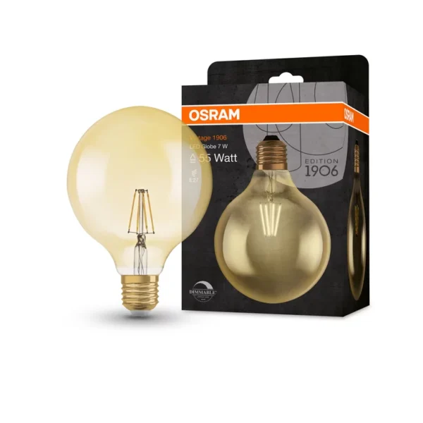 Vintage 1906 Globe 55 Filament DIM 6.5W 824 Gold E27 U605 - Image 3