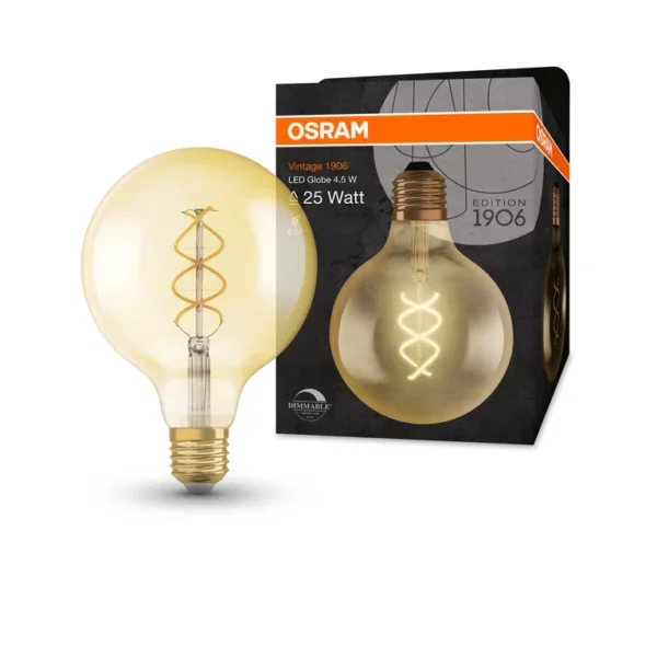 Vintage 1906 Globe 28 Filament DIM 4W 820 Gold E27 U604 - Image 3