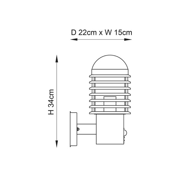 ENDON Upshire Louvre Outdoor PIR Wall Light 72381 U11207 - Image 4