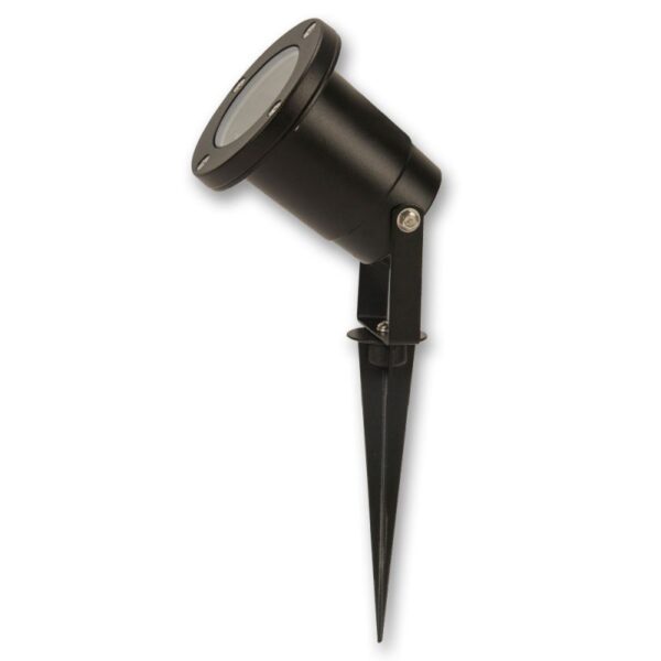 Upshire GU10 Wall/Spike Spot (Black), Outdoor Light 50w, IP68 U111252