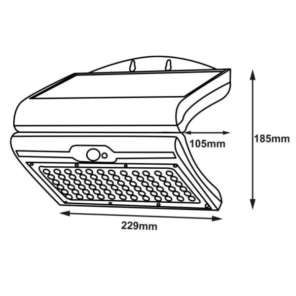 Upshire LED Sensor Solar Folding Wall Light (Black), 3.5w, IP44, (4000K) U111209 - Image 3