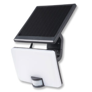 Upshire LED PIR Sensor Solar Floodlight (Black), Outdoor Light 12w, IP54, (4000K) U111215