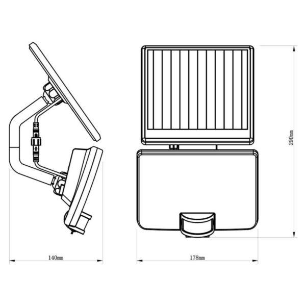 Upshire LED PIR Sensor Solar Floodlight (White), 8w, IP54, (4000K) U111212 - Image 6